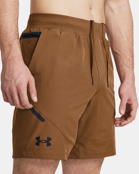 Men's UA Unstoppable Shorts in Brown image number 3